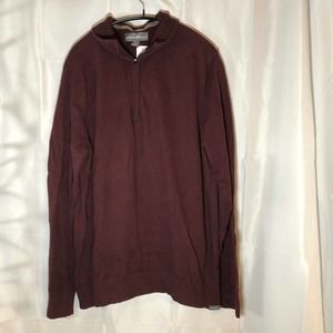 Eddie Bauer Sweater Collared Pullover Maroon Lightweight Men's Large